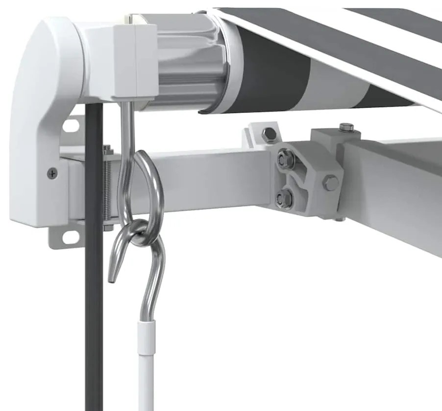 antracitszürke-fehér LED-es automata napellenző 600 x 300 cm