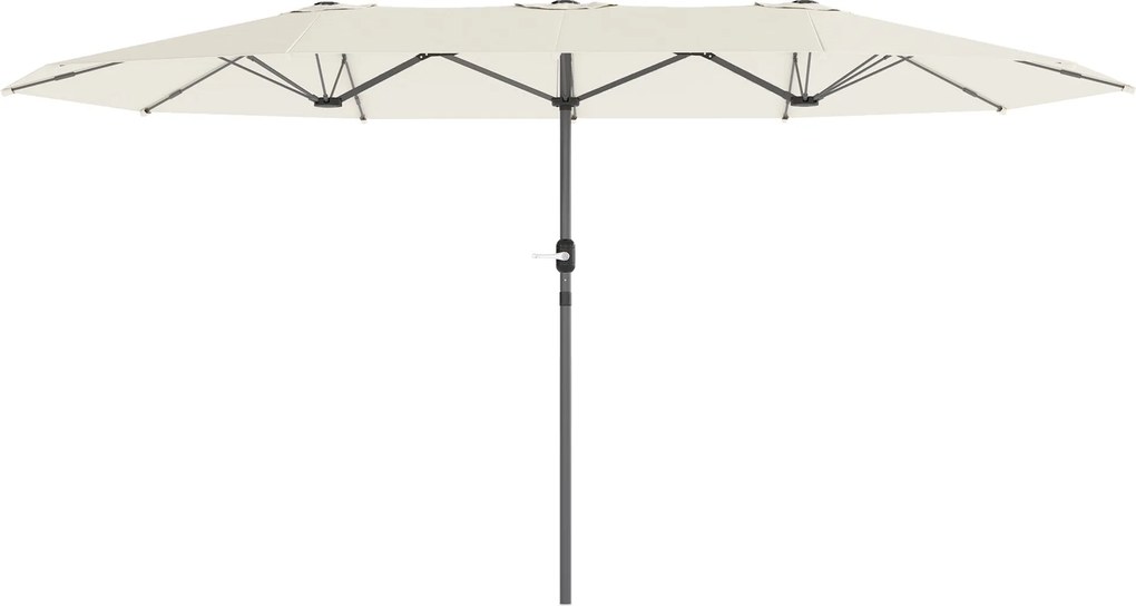 Outsunny Kétoldalas Napernyő 436 x 260 cm, UV Védelemmel Ellátott Acél Napernyő Kurblival, Ovális Balkon Napernyő Strand Napernyő Szélálló Stabil Piac