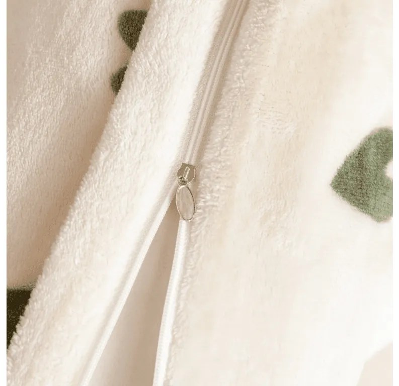 Mikroplüss ágyneműhuzat HEARTINO krém színű Ágyneműhuzat mérete: 70 x 90 cm | 140 x 220 cm