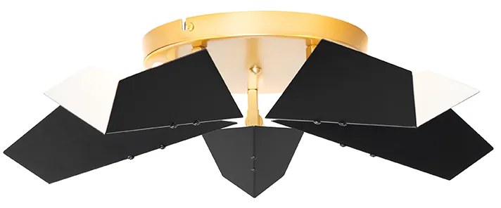 Design mennyezeti lámpa fekete arannyal 5-lámpás - Sinem