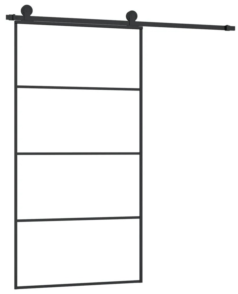 ESG üveg-alumínium tolóajtó fémszerelvény-szettel 102,5x205 cm