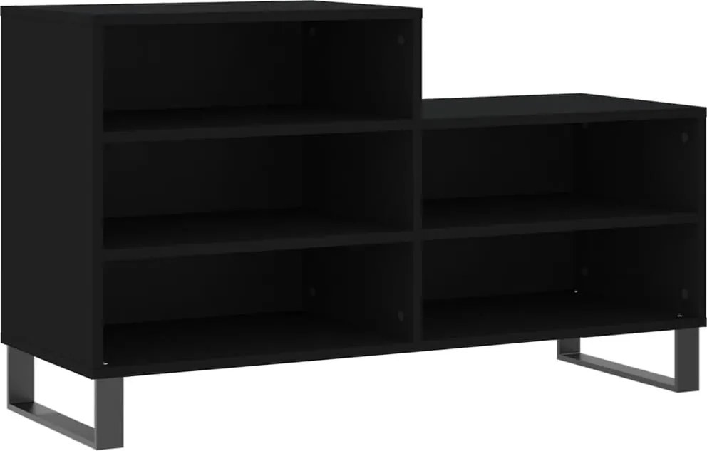 vidaXL fekete szerelt fa cipősszekrény 102x36x60 cm