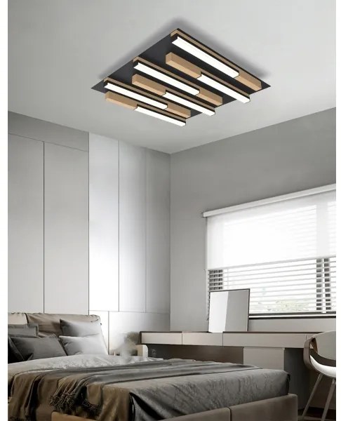 Wofi 9031-606 - PALERMO LED 26W 230V dimmelhető fa mennyezeti lámpa