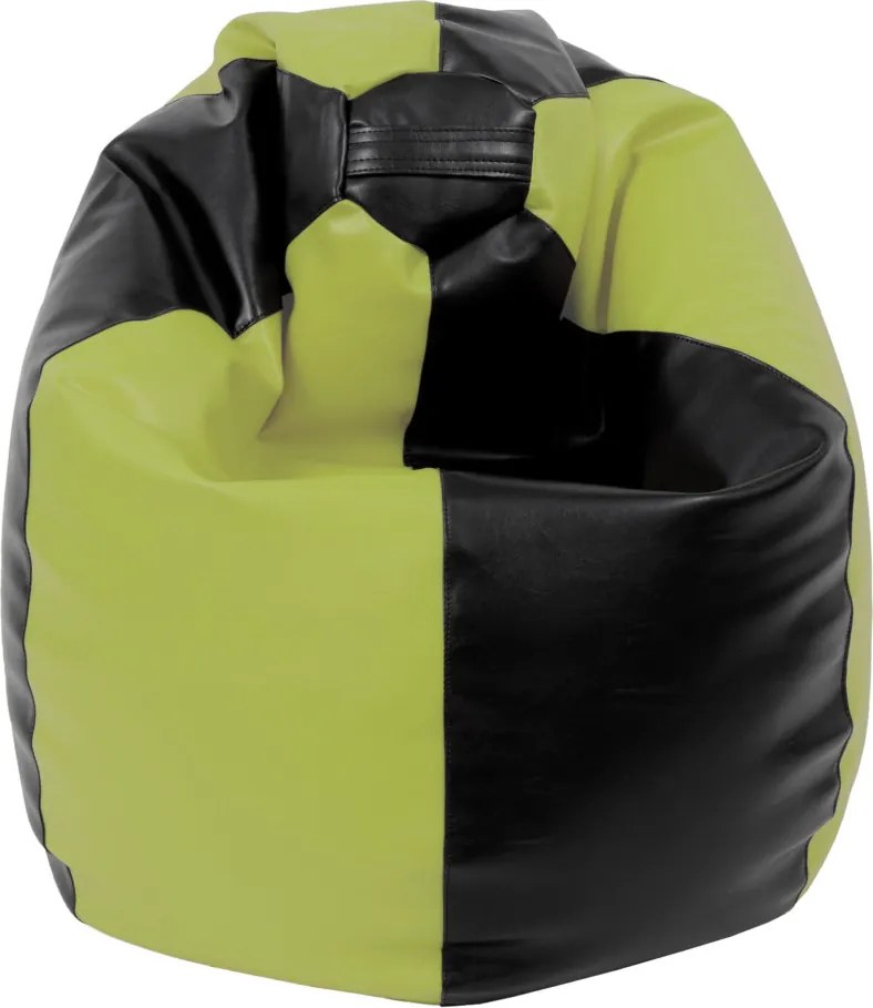 Mara babzsákfotel - műbőr - fekete/zöld - 200 liter R