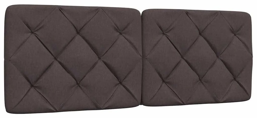 sötétbarna szövet ágykeret LED-ekkel matrac nélkül 140 x 190 cm