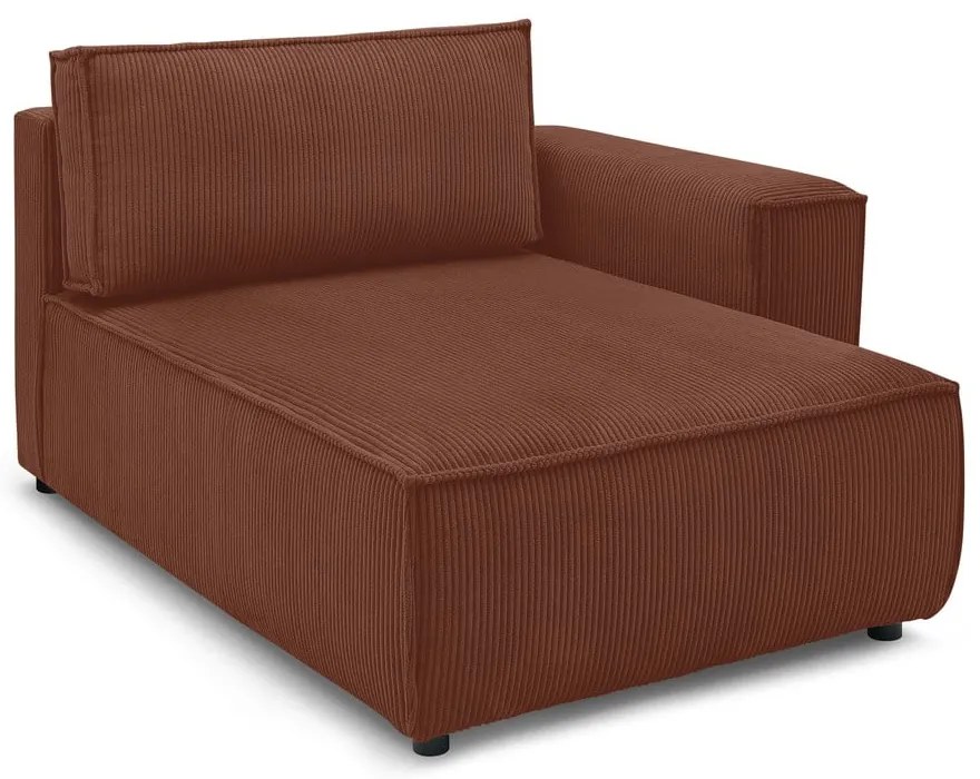 Téglavörös kordbársony kanapé modul (jobb oldali) Nihad modular – Bobochic Paris