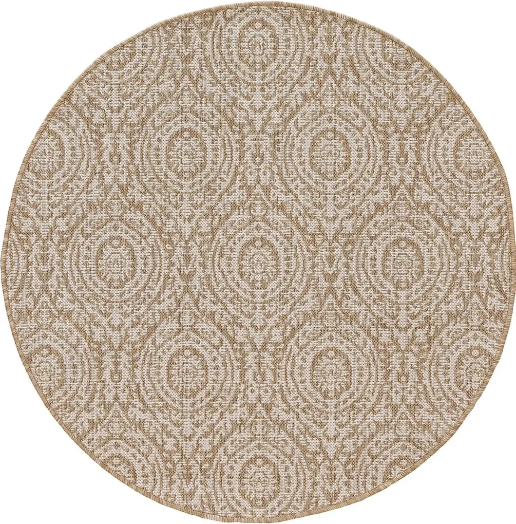 In- & Outdoor Round Rug Cleo Cream/Beige ø 120 cm round | BIANO