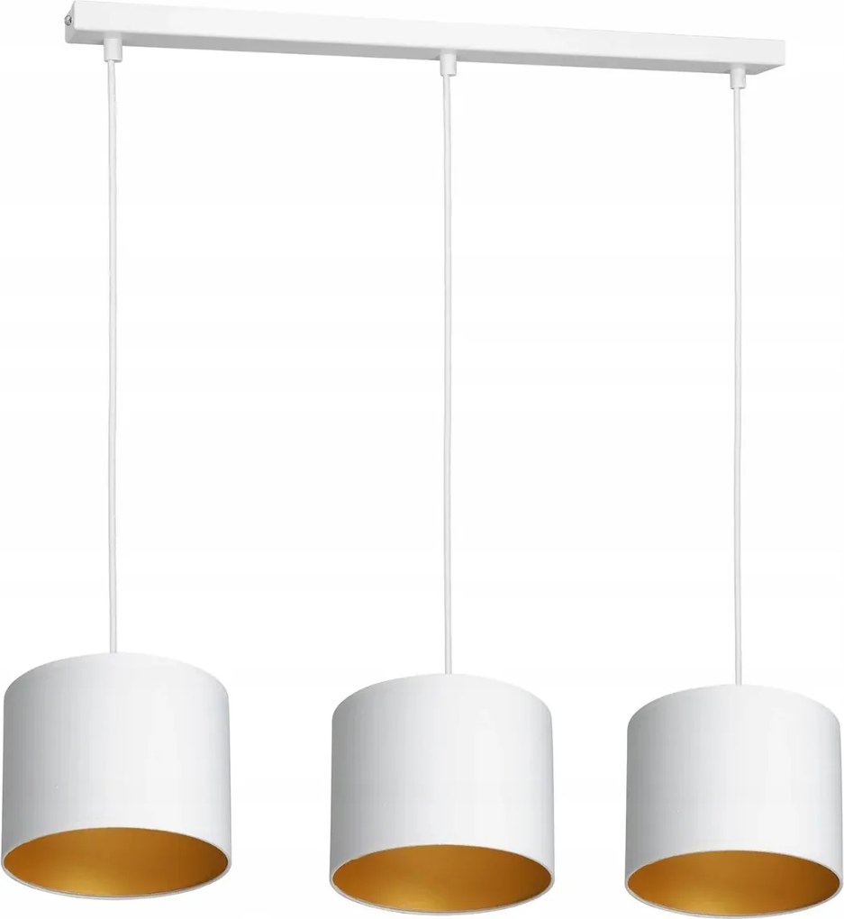 Arden Luminex függőlámpa 3xE27 fehér, arany belsővel