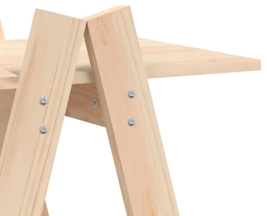 5 szintes A-alakú tömör fenyőfa polc 110 x 40 x 180,5 cm