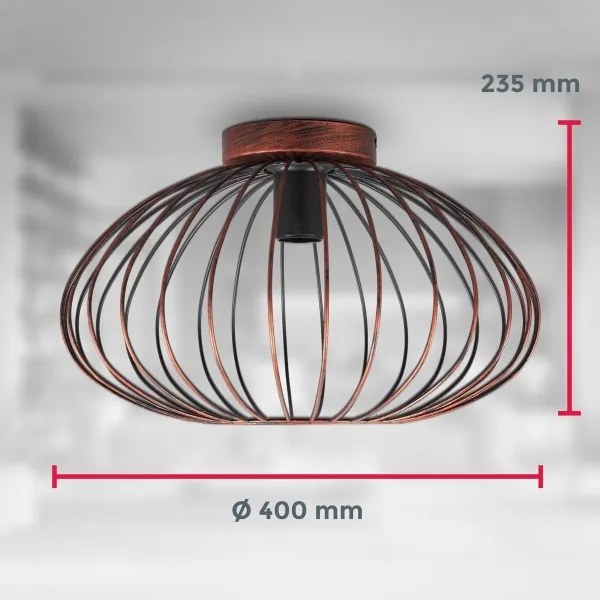 B.K. Licht 1471 - Csillár RETRO 1xE27/40W/230V réz