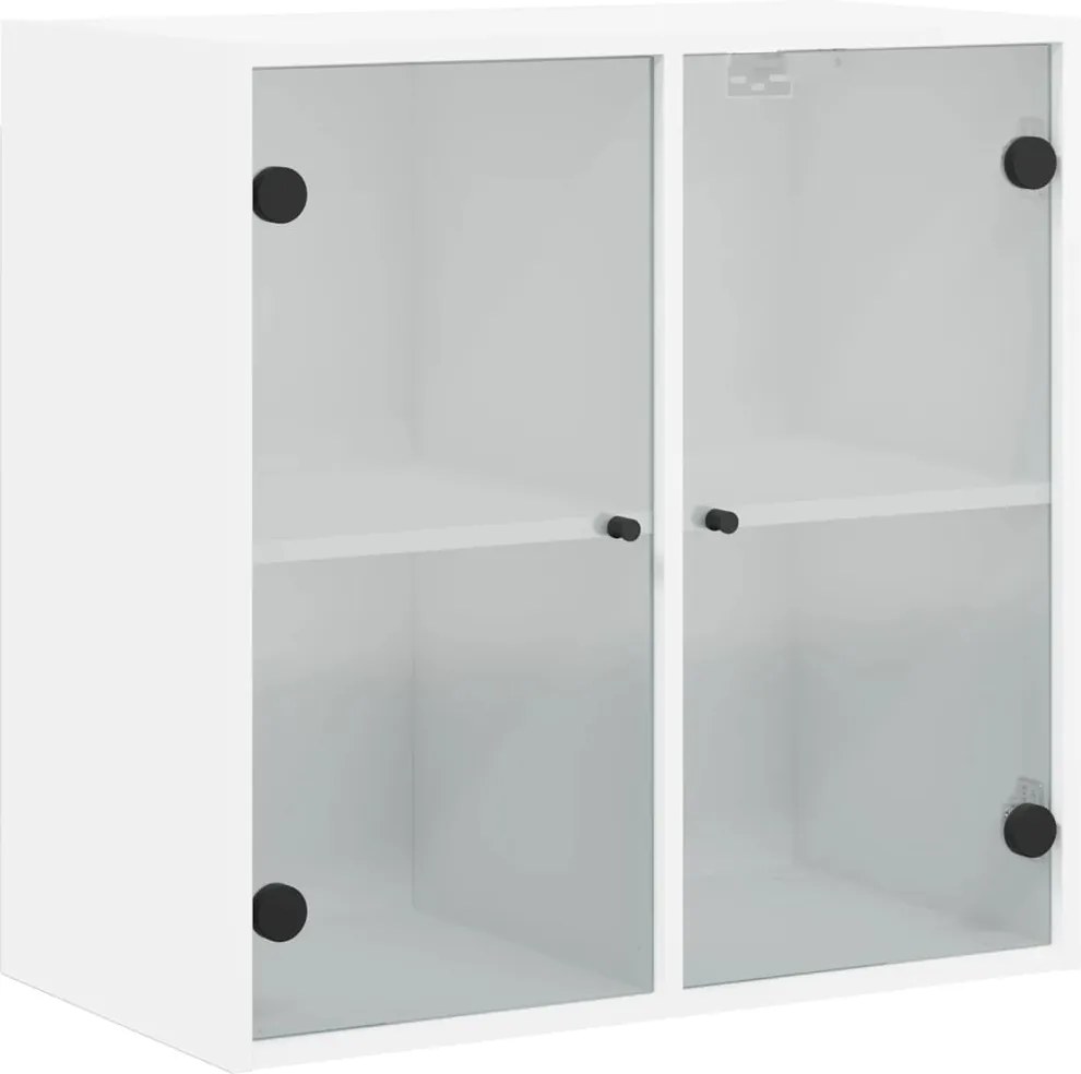 vidaXL fehér faliszekrény üvegajtókkal 68 x 37 x 68,5 cm