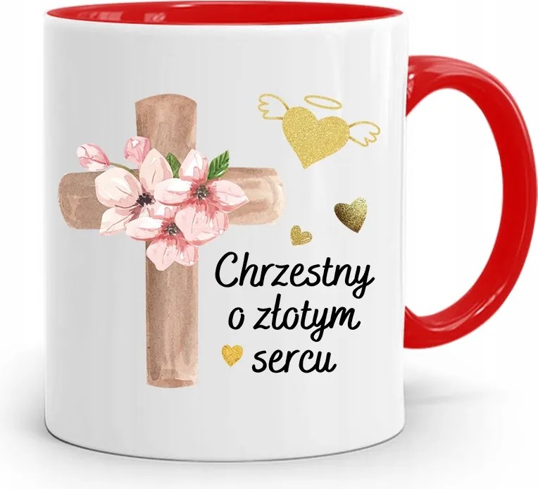 Keresztelő Bögre Piros Ajándék fényképes nyomtatással