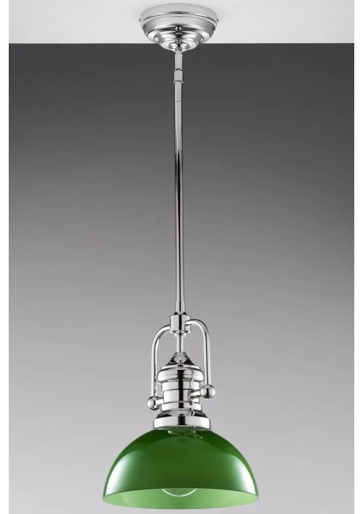 Jupiter 2071 - PLATINO rúdon függő csillár 1xE27/15W/230V zöld/fényes króm