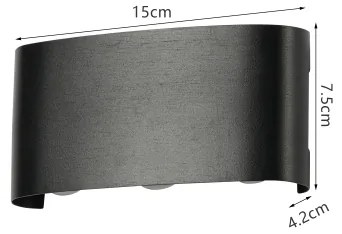 Brilagi - LED kültéri fali lámpatest FLAREBOX LED/6W/230V fekete IP65