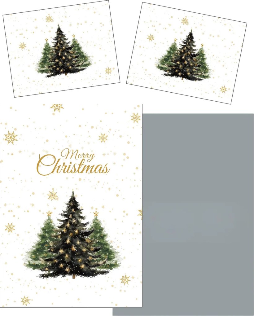 3D Mikroszálas ágyneműhuzat MERRY TREES fehér Ágyneműhuzat mérete: 2 ks 70 x 90 cm | 140 x 200 cm