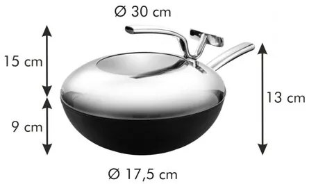 Tescoma PRESIDENT Wok serpenyő fedővel átmérő  30 cm