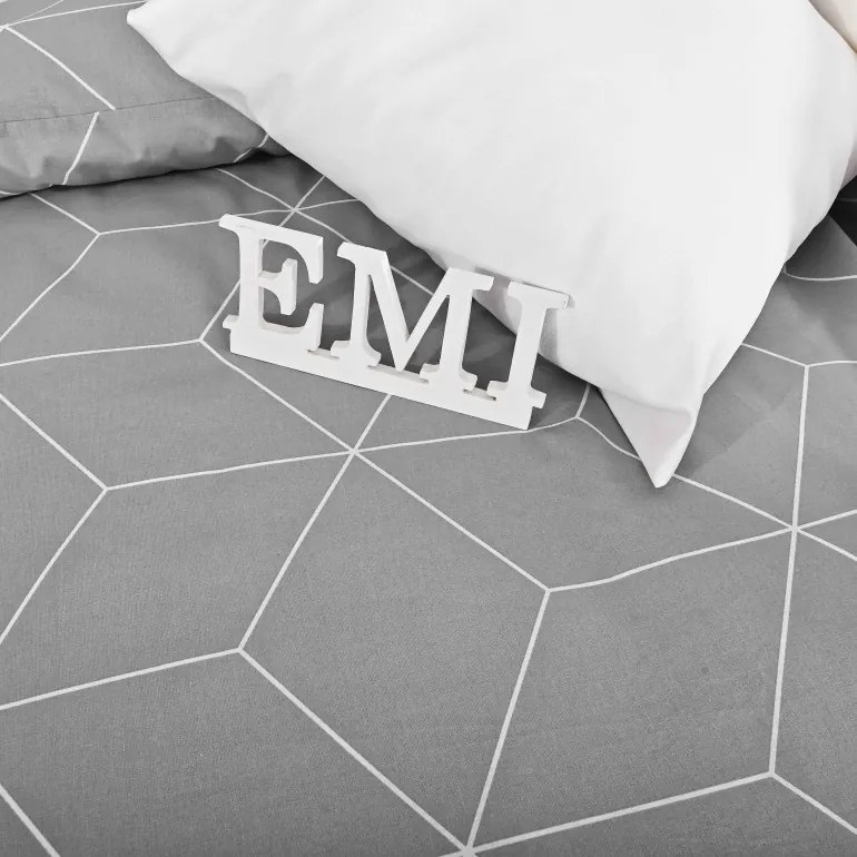 EMI Alya grey pamut ágyneműhuzat, A standard egyszemélyes ágy szett tartalma: 1x 140x200 + 1x 70x90
