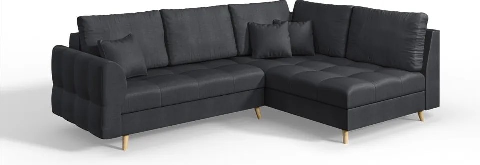 Sötétszürke sarokkanapé (jobb oldali) Ariella – Ropez