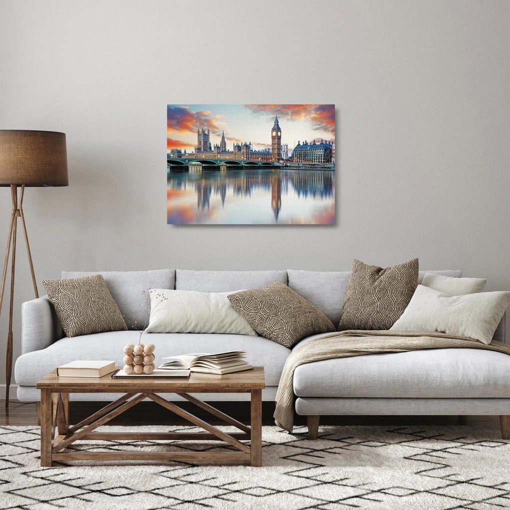 Kép - a Parlament londoni házai (üvegen) (70x50 cm)