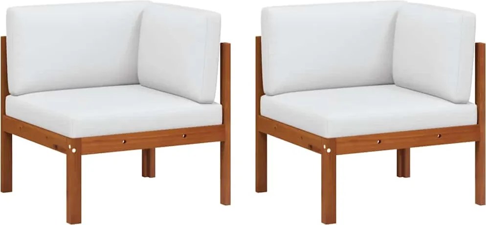 vidaXL 2 db akácfa és kötél kerti sarokkanapé párnákkal