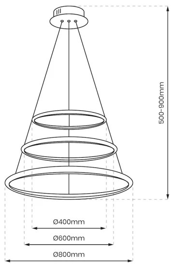 LED Csillár zsinóron HOOP LED/93W/230V átm. 80 cm 4000K fényezett króm