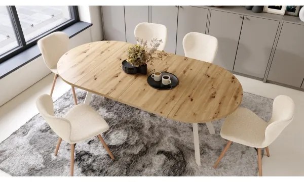 Kihúzható étkezőasztal ARTUR artisan tölgy/bézs