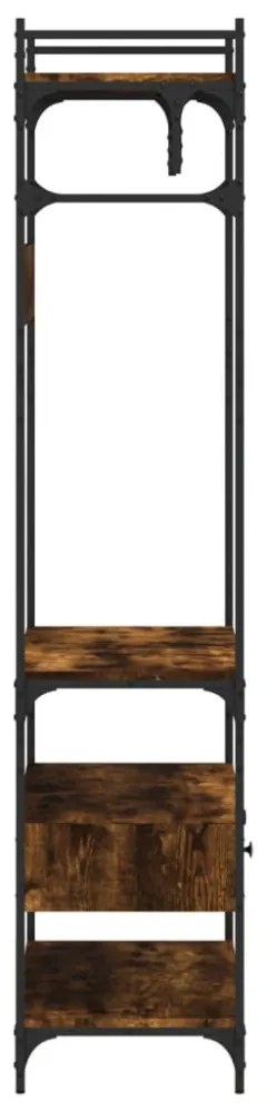 füstös tölgy szerelt fa ruhásszekrény fiókokkal 89x39x184,5 cm