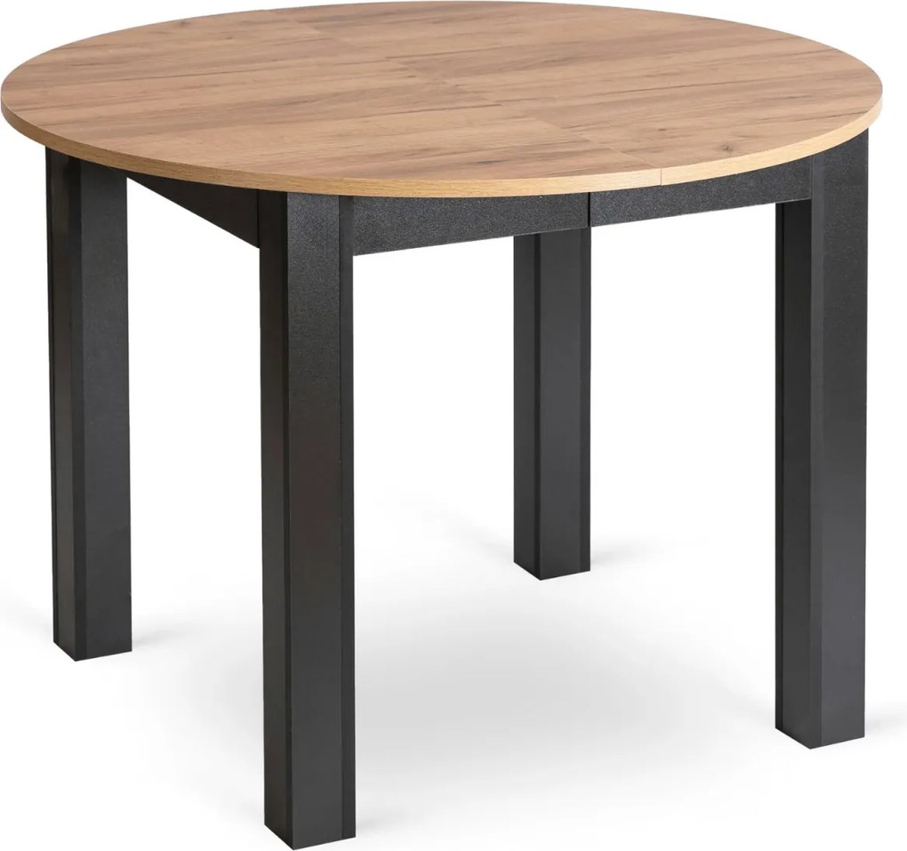 Kihúzható étkezőasztal 102–142 cm méretben, craft tölgy/fekete színben HARRY