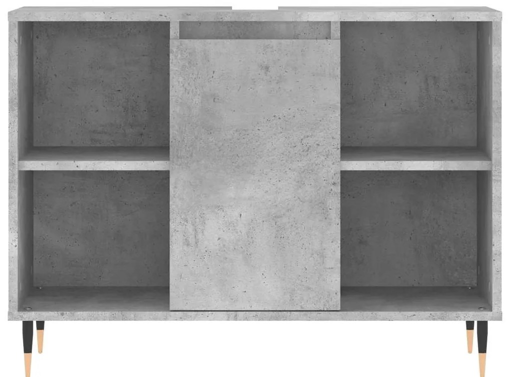 betonszürke szerelt fa fürdőszobaszekrény 80 x 33 x 60 cm