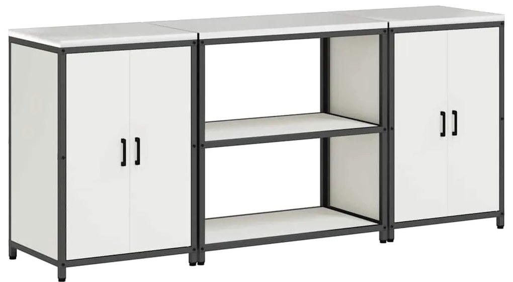 Konyhai Tároló Készlet polcokkal 3 pcs Fehér 210 x 50 x 92 cm
