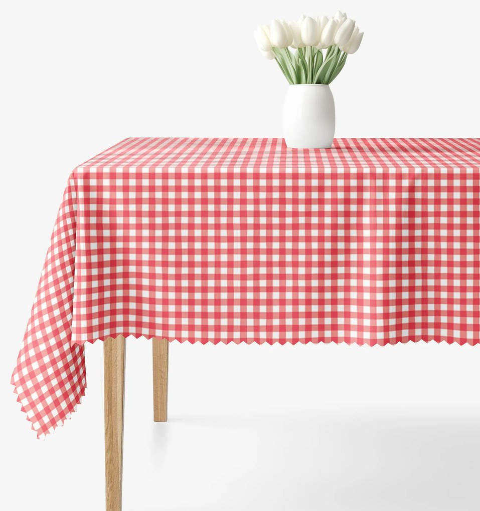 Goldea teflonos asztalterítő - piros kockás 100 x 100 cm