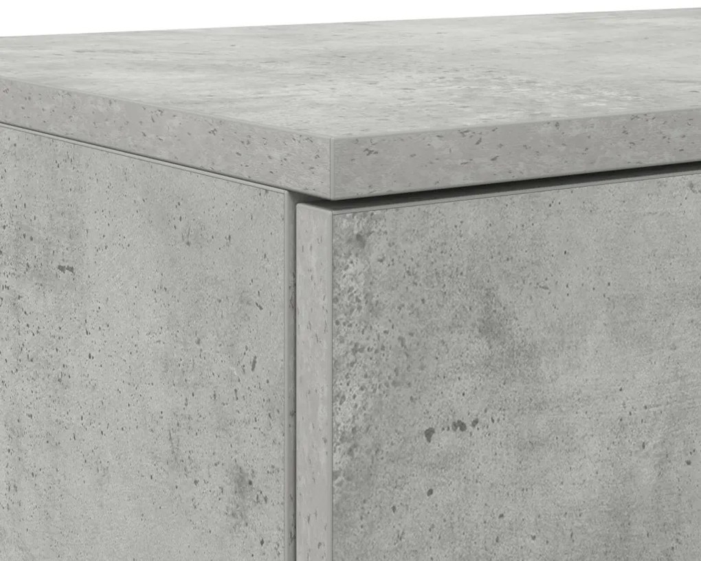 Fiókos Asztalok Beton Szürkében - 135x36,5x16,5 cm Műszaki Fából