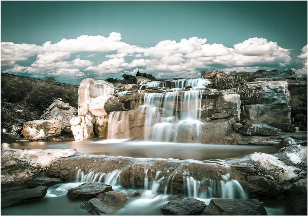 Fotótapéta vízesés sziklák ég fotótapéta