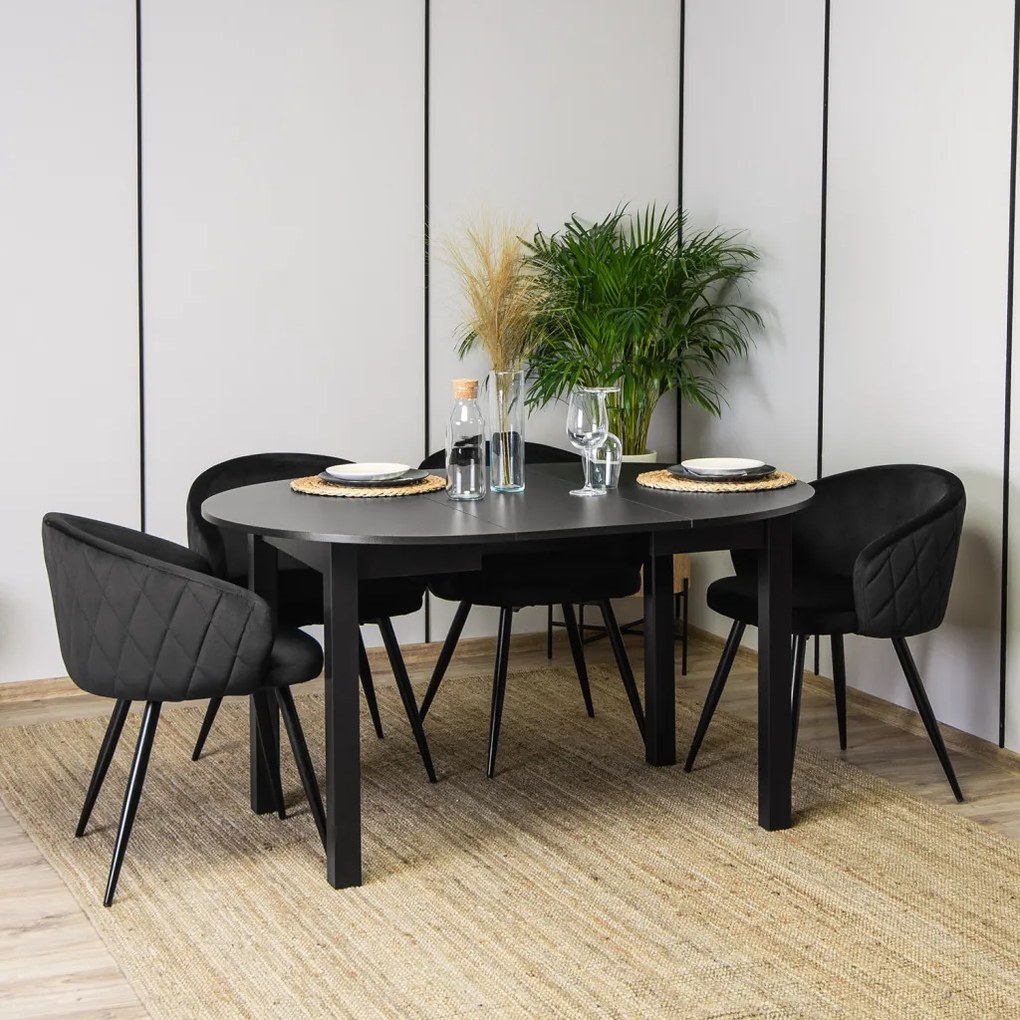 Elegáns Étkezőszék Fekete Bársony Kárpittal. ADELE