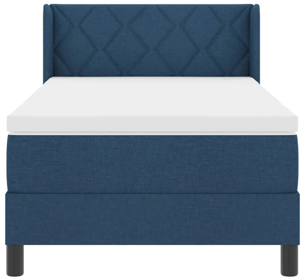 Boxspring Ágy Mattal - Kék - 100 x 200 cm - Szövet