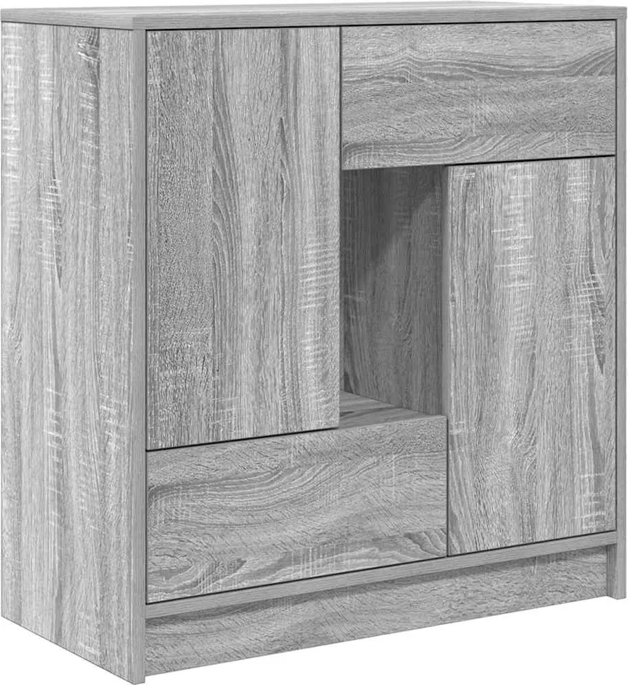vidaXL szürke sonoma komód fiókokkal és ajtókkal 70,5x34x74,5 cm