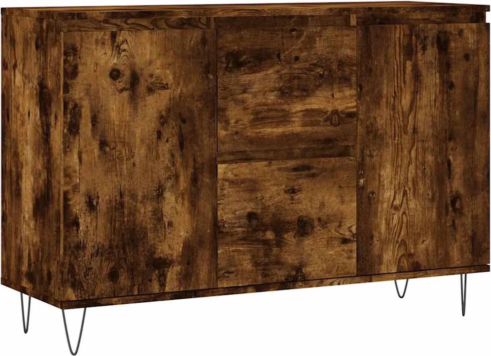 vidaXL füstös tölgy színű szerelt fa tálalószekrény 101,5 x 35 x 70 cm