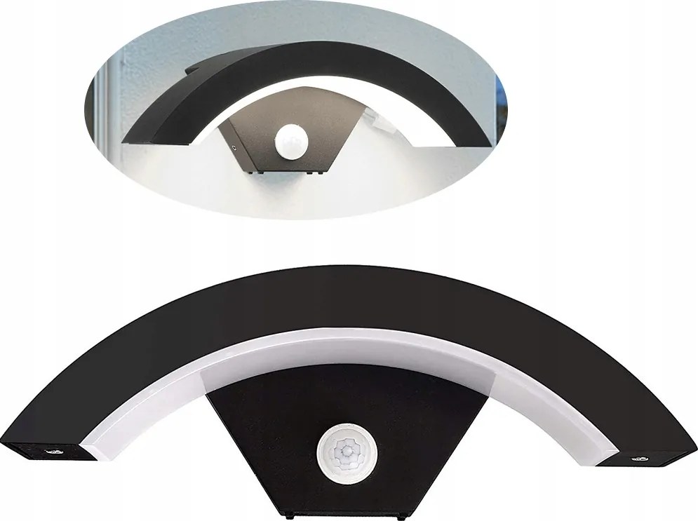 18W Led 6000K kültéri fali lámpa homlokzati Mozgásérzékelő