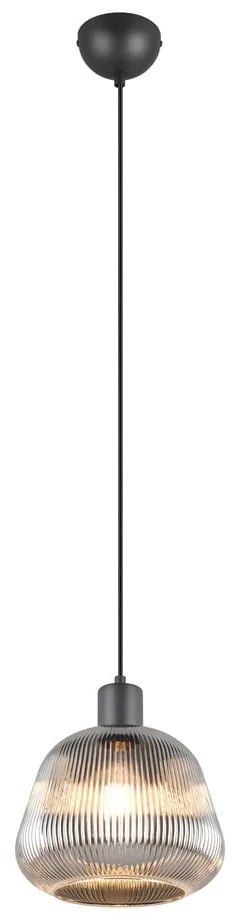 Fekete függőlámpa üveg búrával ø 22 cm Tarifa – Trio