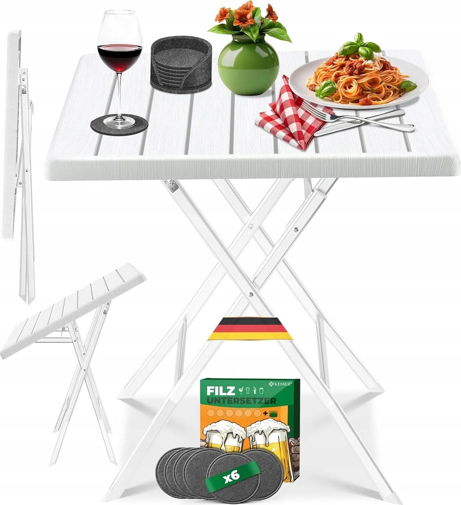 Összecsukható Erkélyasztal Időjárásálló Fa Megjelenés