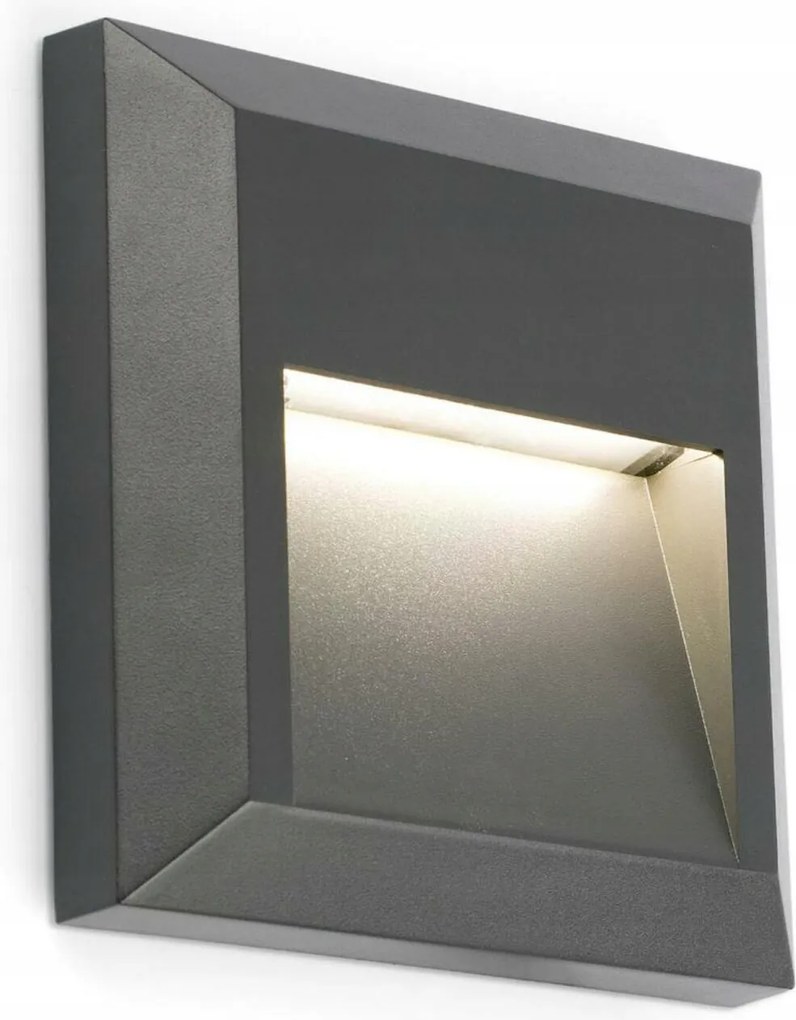 Led fali lámpa Faro Grant C sötétszürke, 1W, IP65, IK10, 3000K