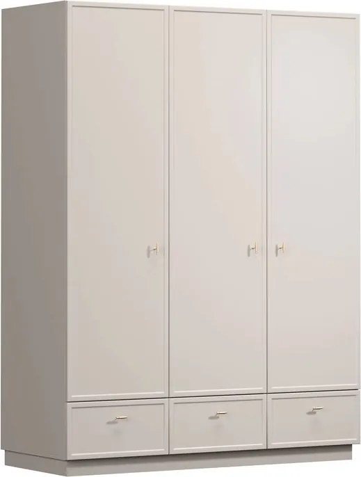 Lorini gardróbszekrény 150 cm polcokkal - kasmír / arany T-bar fogantyúk