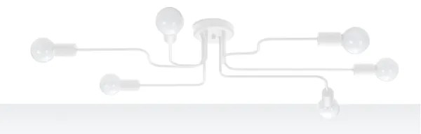 Sollux SL.1443 - Felületre szerelhető csillár VECTOR 6xE27/15W/230V fehér