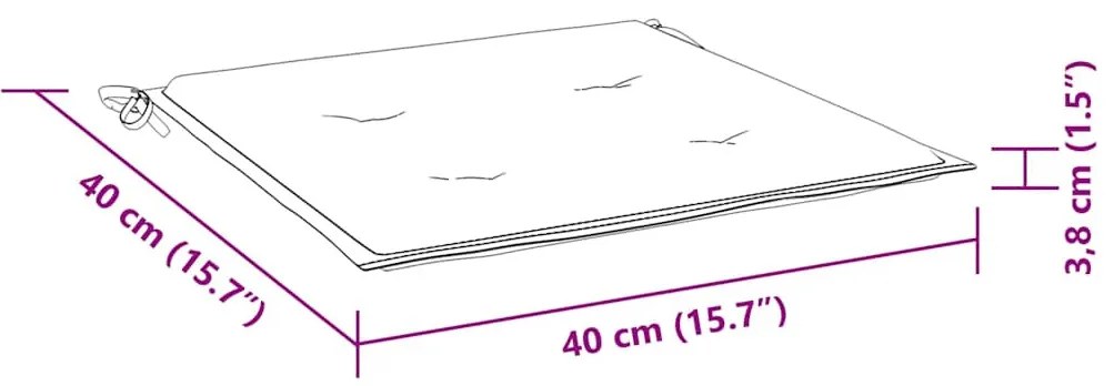 2 db türkiz szövet székpárna 40x40x4 cm