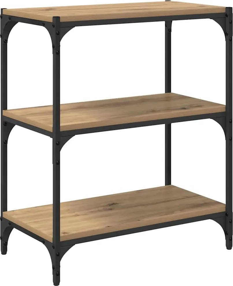 vidaXL Könyvespolc kézműves tölgy 60 x 33 x 70,5 cm Műszaki fa és vas