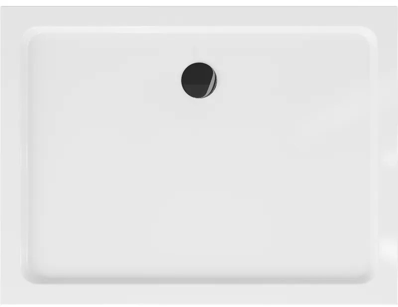 Mexen SLIM - Négyszögletű zuhanytálca 140x90x5cm + fekete szifon, fehér, 40109014B