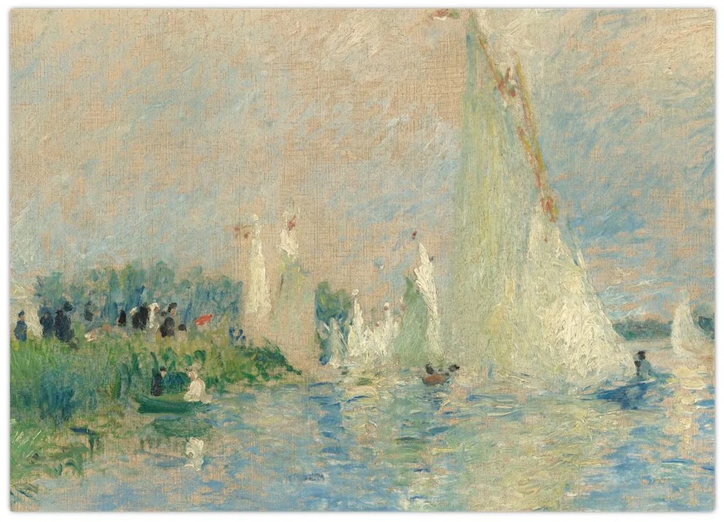 Üveg kép - Auguste Renoir, Regatta at Argenteuil, reprodukciók (70x50 cm)