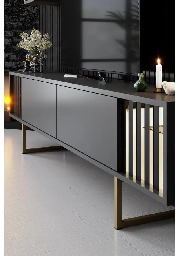 TV szekrény Gold Line - Anthracite, Black