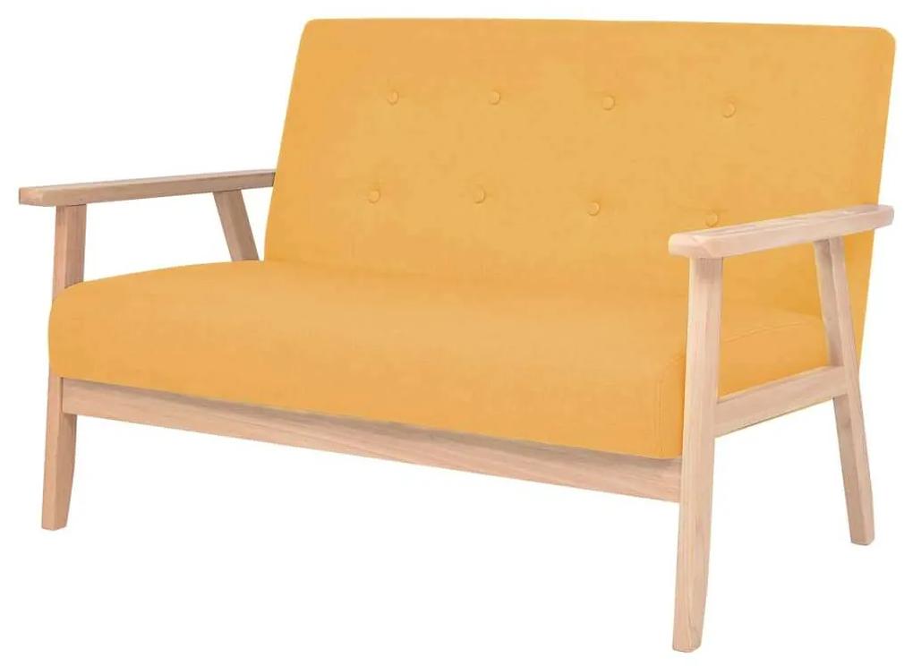 vidaXL 2 személyes sárga szövet kanapé