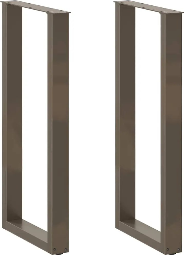 vidaXL 2 db U alakú bárasztalláb natúr acélból 40x(100-101) cm